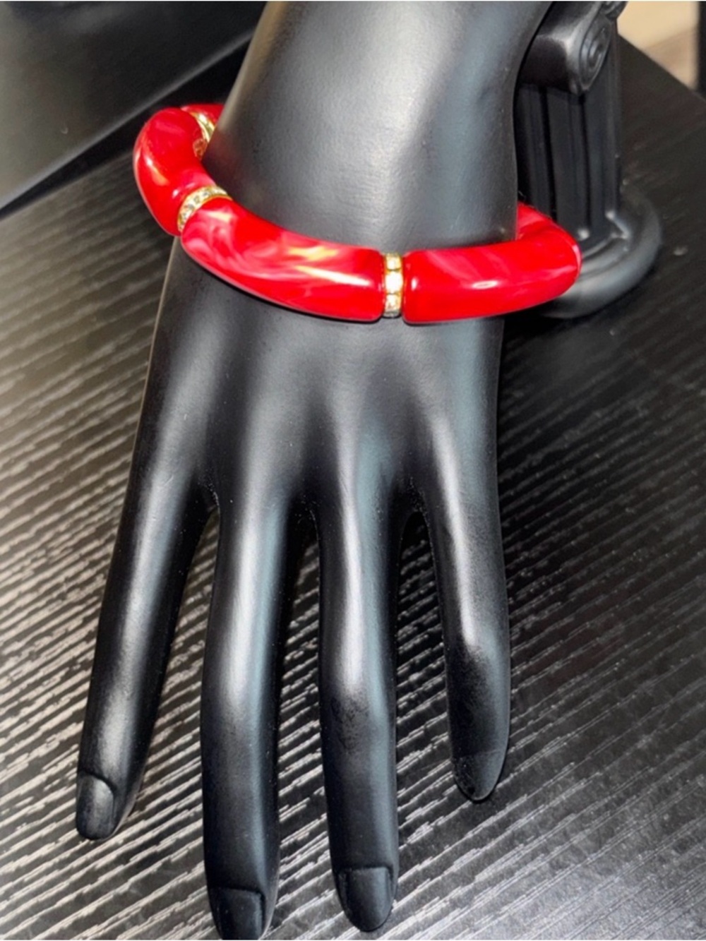 REESELYN CREATIONS Handcrafted Stretch Tube Bangles w/ Rhinestone Spacers - Picture 5 of 11